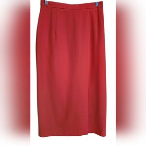 Solini Orange Lined Slit Straight Skirt Size 10